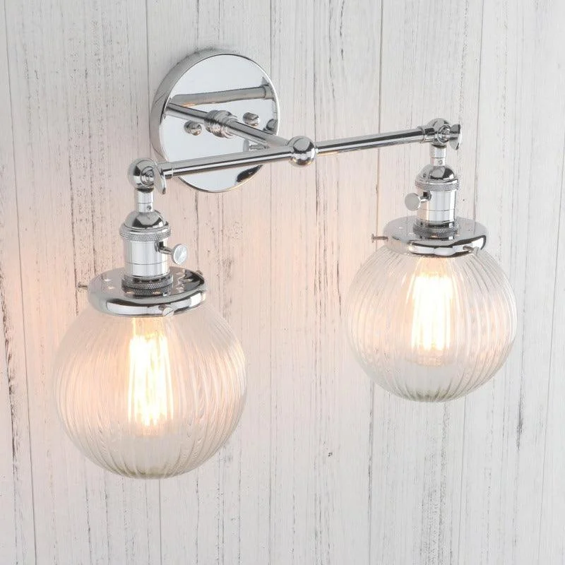 Homeko Glass Two-Bulb Wall Sconce -