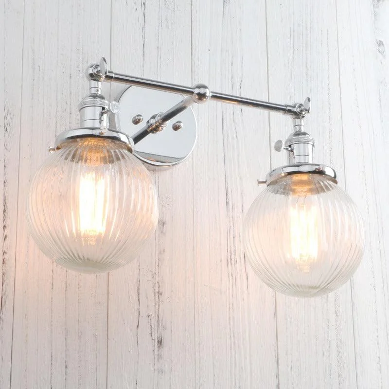 Homeko Glass Two-Bulb Wall Sconce -