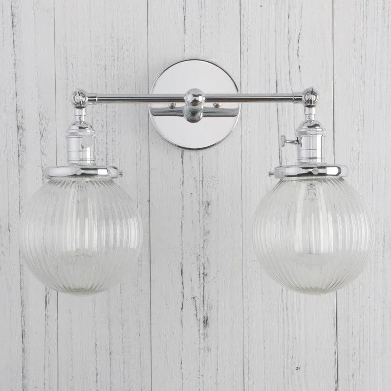 Homeko Glass Two-Bulb Wall Sconce -