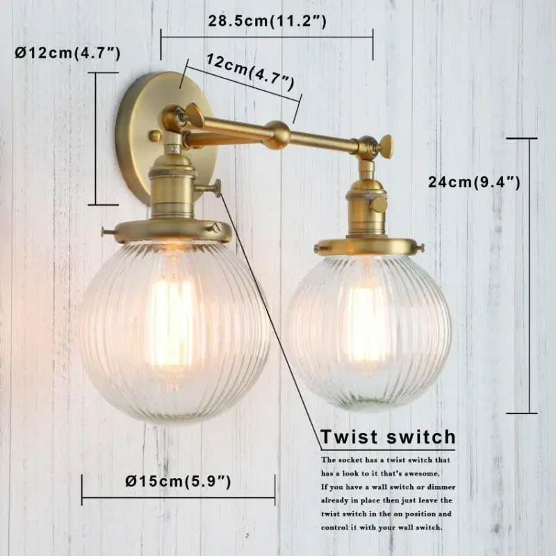 Homeko Glass Two Bulb Wall Sconce