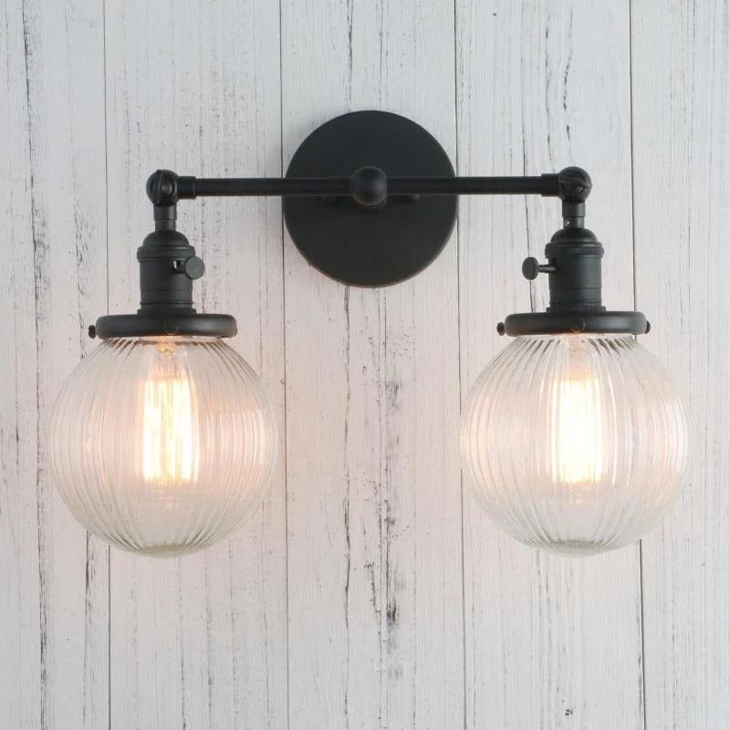 Homeko Glass Two-Bulb Wall Sconce -