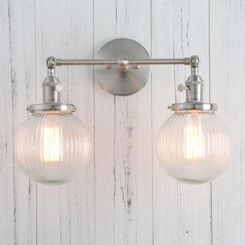 Homeko Glass Two-Bulb Wall Sconce -