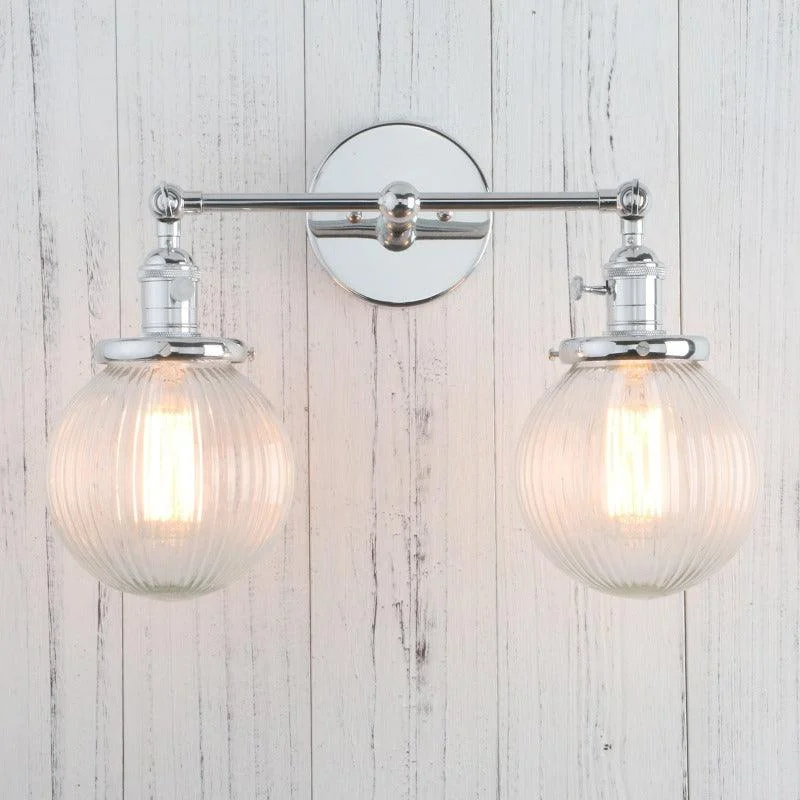 Homeko Glass Two-Bulb Wall Sconce -