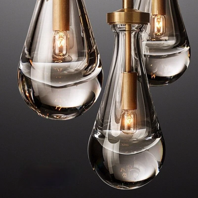 Homeko Glass Water Drop Shape Pendant Light -