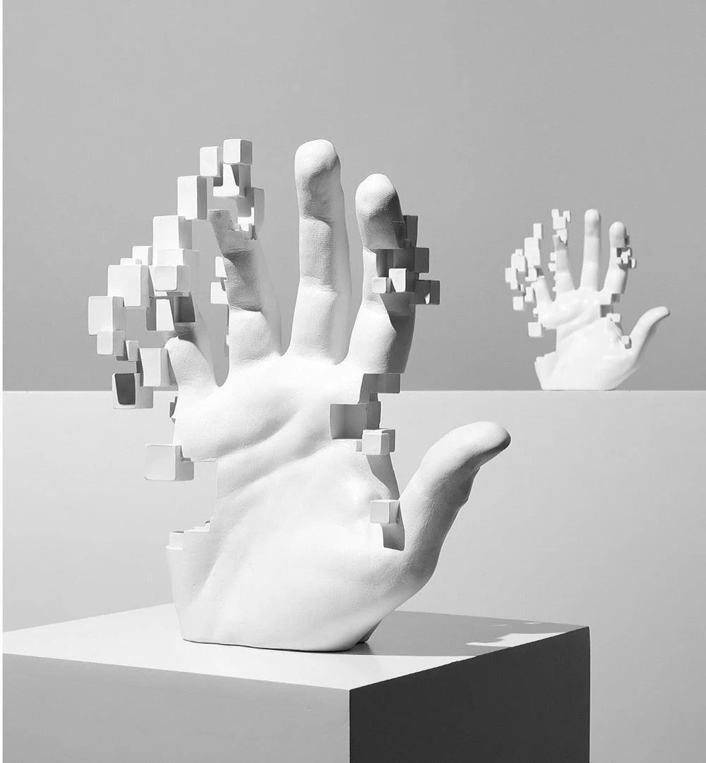 Homeko Glitch Hand Sculpture Table Decor -