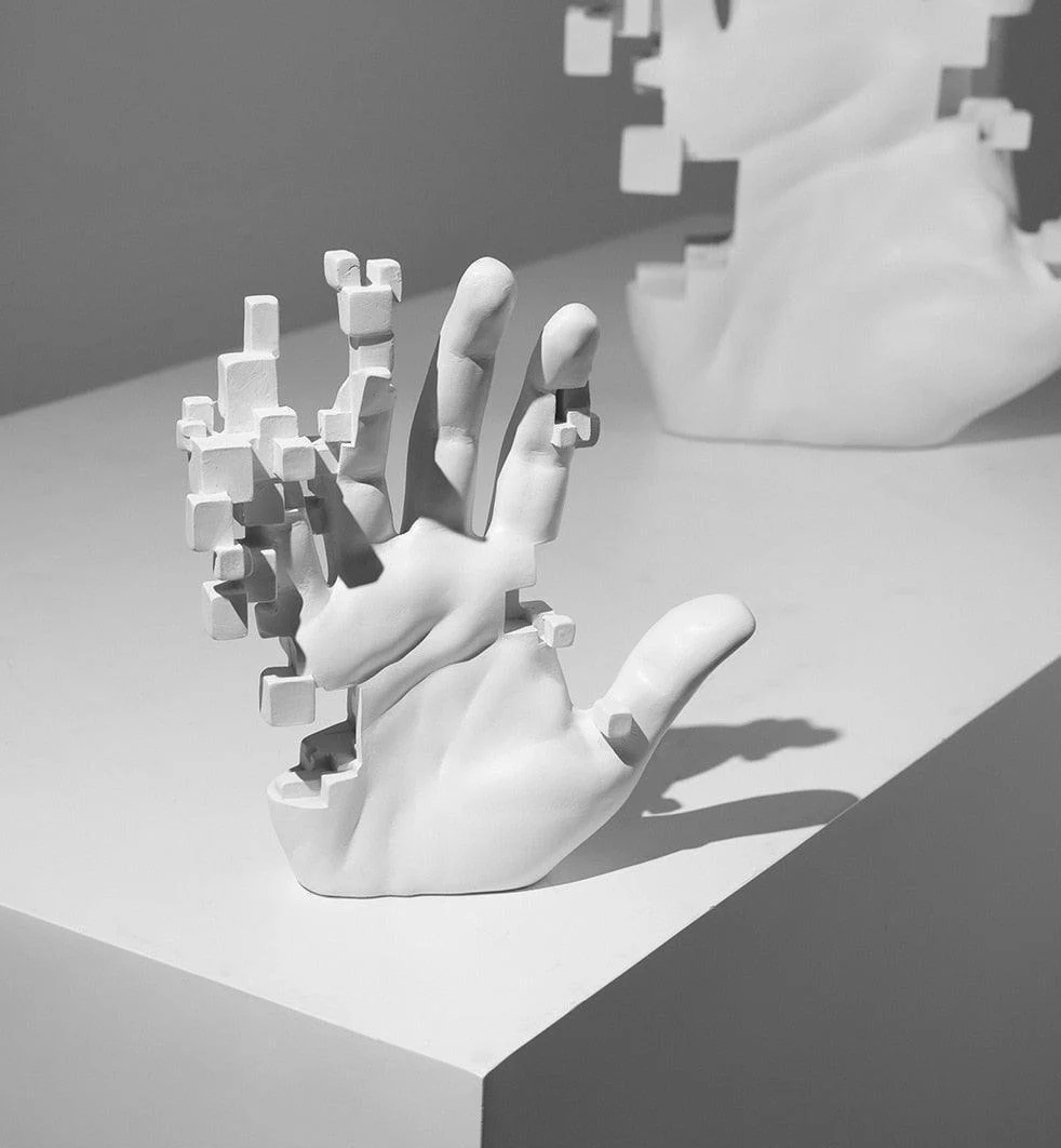 Homeko Glitch Hand Sculpture Table Decor -
