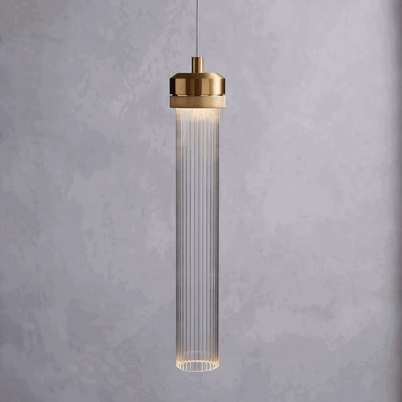 Homeko Gold Glass Tube Pendant Light -