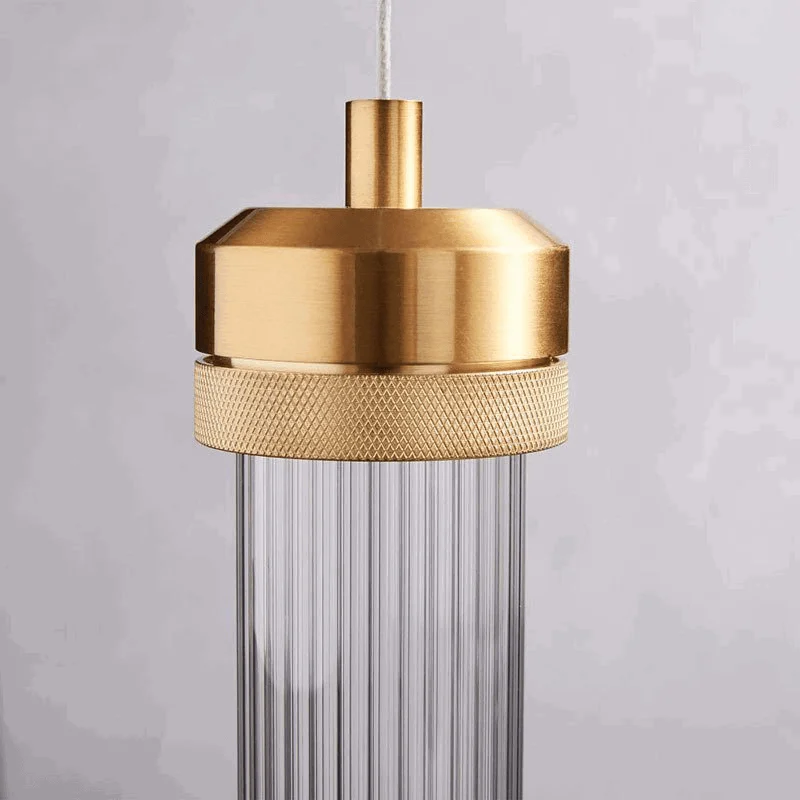 Homeko Gold Glass Tube Pendant Light -