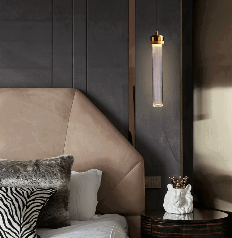 Homeko Gold Glass Tube Pendant Light -