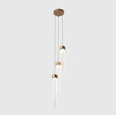 Homeko Gold Glass Tube Pendant Light -