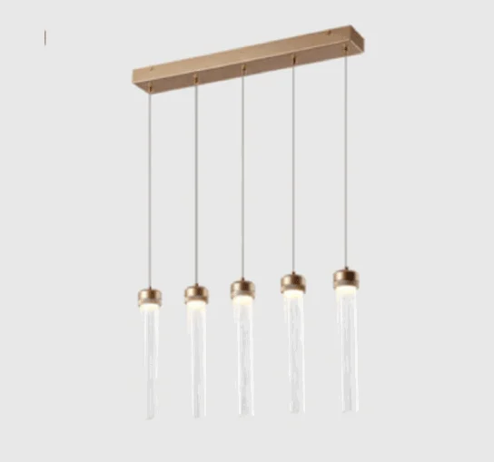 Homeko Gold Glass Tube Pendant Light -