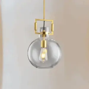 Homeko Gold Metal Limited Edison Glass Pendant Light