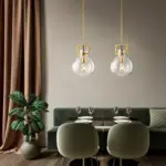 Homeko Gold Metal Limited Edison Glass Pendant Light