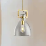 Homeko Gold Metal Limited Edison Glass Pendant Light