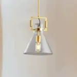 Homeko Gold Metal Limited Edison Glass Pendant Light