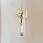Homeko Gold Metal Limited Edison Glass Pendant Light