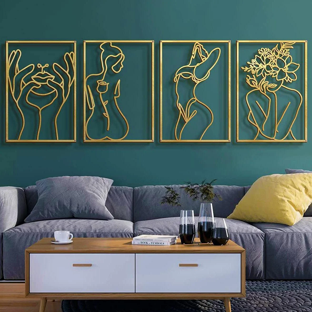 Homeko Gold Metal Wall Art -