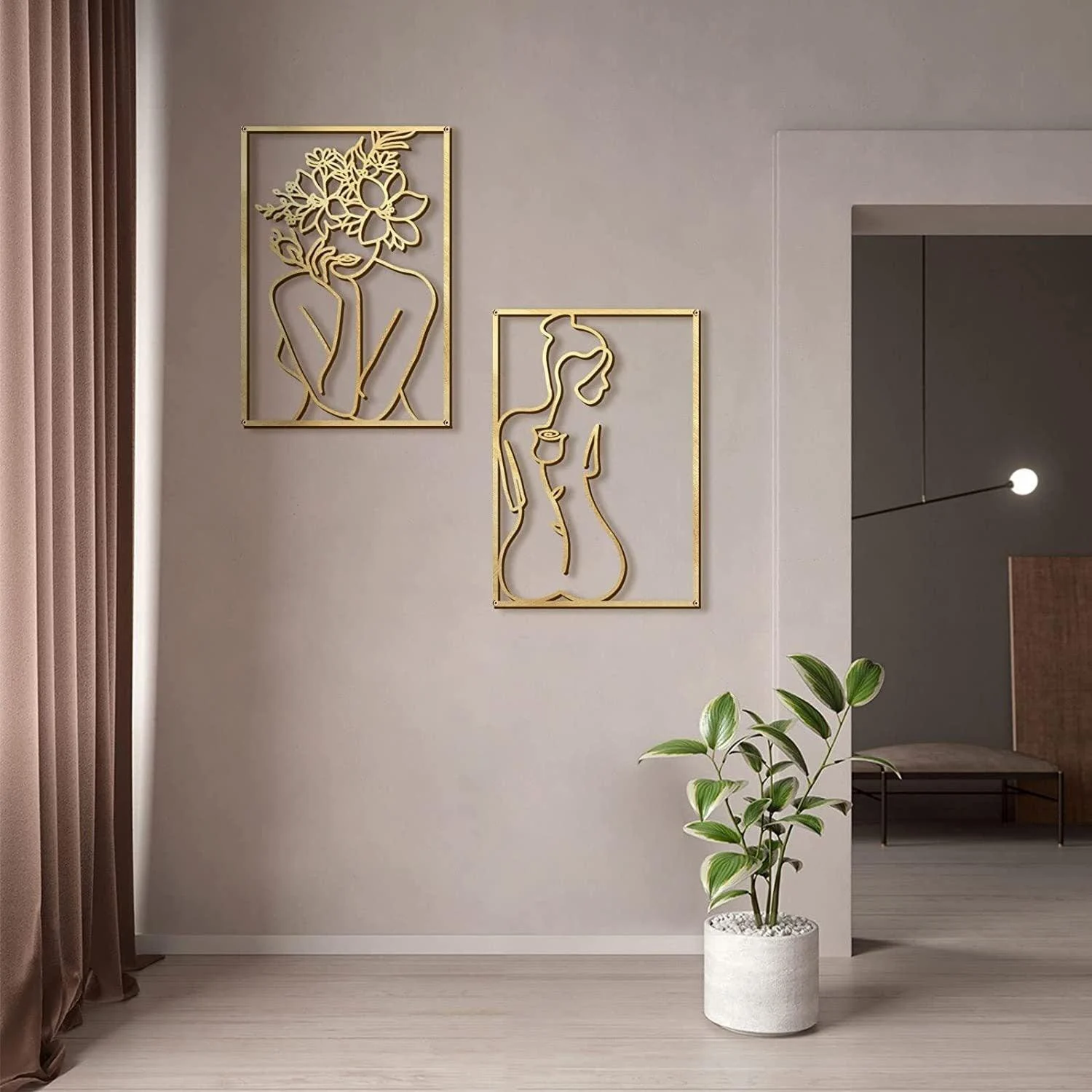 Homeko Gold Metal Wall Art -