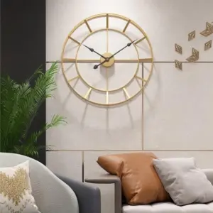 Homeko Gold Metal Wall Clock Large