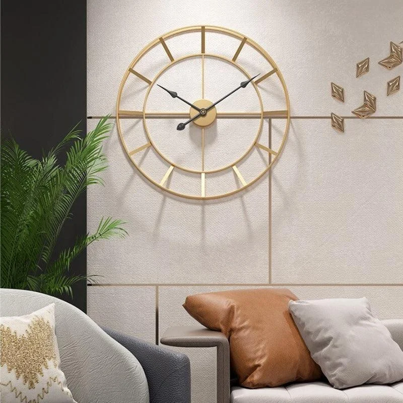 Homeko Gold Metal Wall Clock Large -