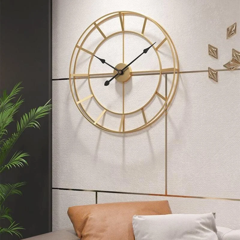 Homeko Gold Metal Wall Clock Large -