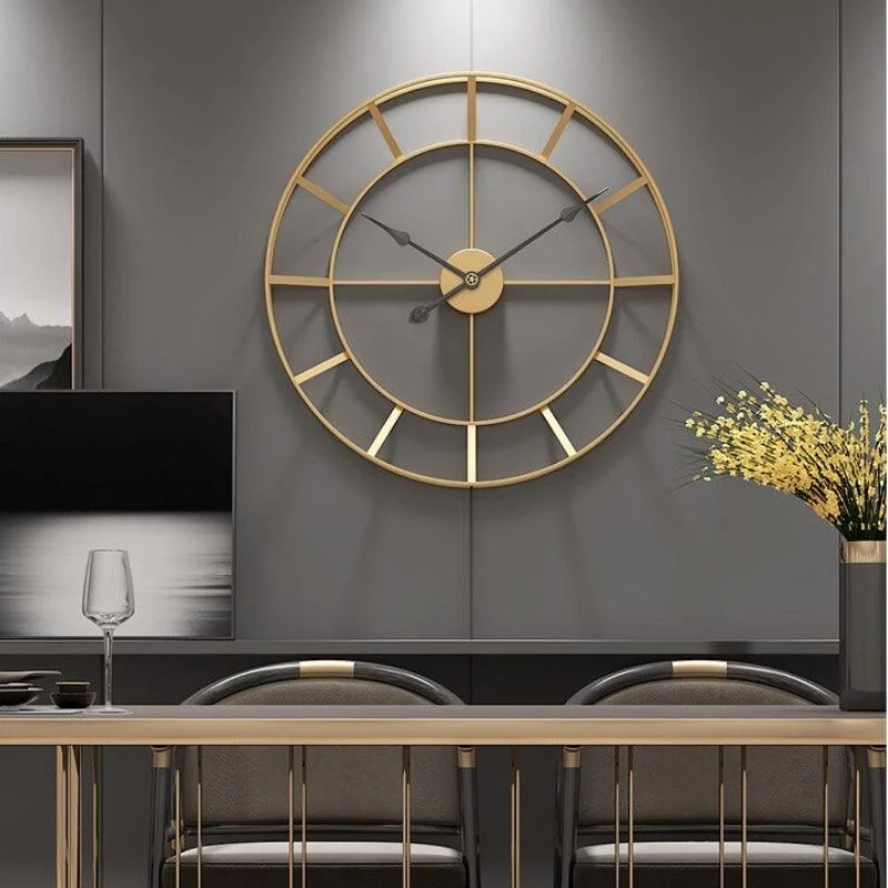 Homeko Gold Metal Wall Clock Large -