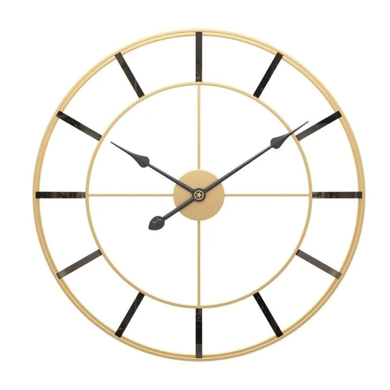 Homeko Gold and Black Metal Wall Clock Large -