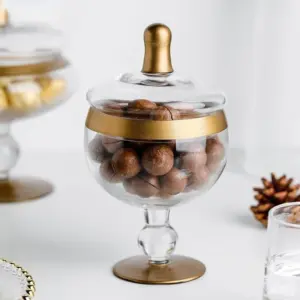 Homeko Gold and Crystal Apothecary Glass Storage Jars