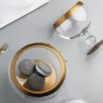 Homeko Gold and Crystal Apothecary Glass Storage Jars