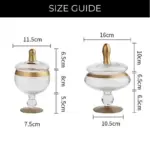 Homeko Gold and Crystal Apothecary Glass Storage Jars