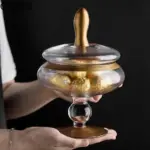 Homeko Gold and Crystal Apothecary Glass Storage Jars
