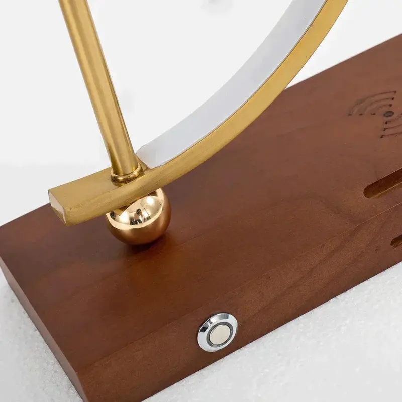 Homeko Golden Clock Table Lamp Wireless Charger