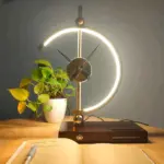 Homeko Golden Clock Table Lamp Wireless Charger