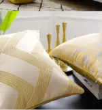 Homeko Golden Jacquard Pillow Covers