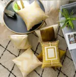Homeko Golden Jacquard Pillow Covers