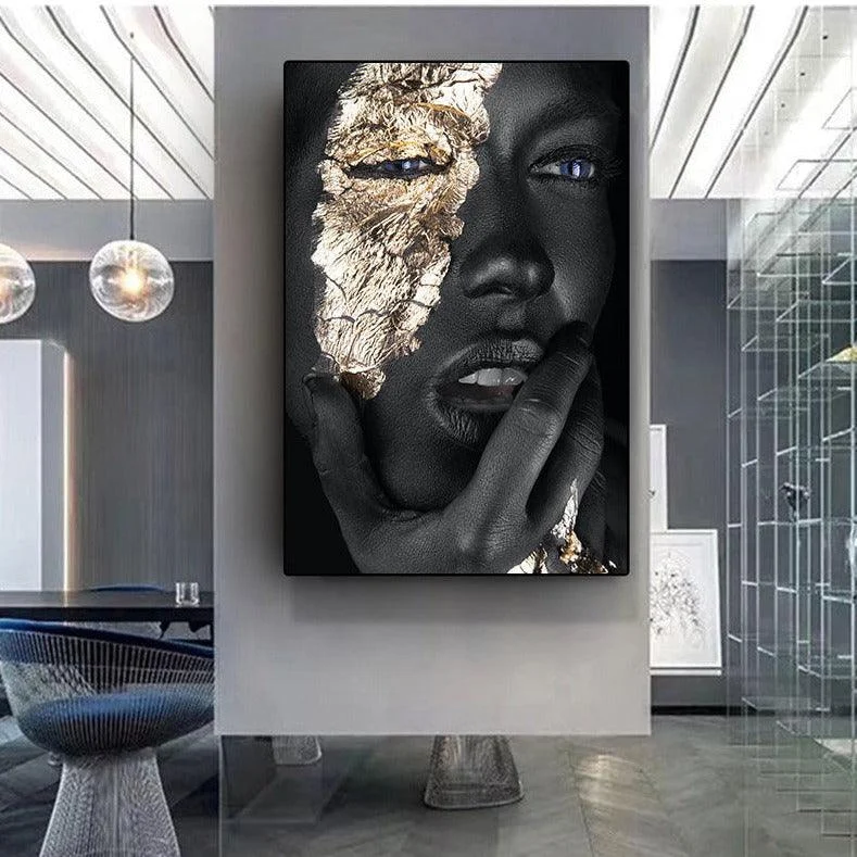 Homeko Golden Lady Canvas Paintings - 