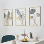 Homeko Golden Leaf Metal Wall Art