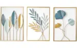 Homeko Golden Leaf Metal Wall Art
