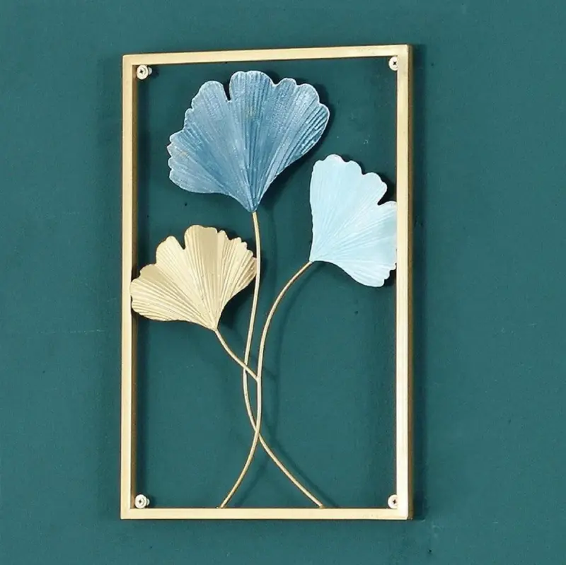 Homeko Golden Leaf Metal Wall Art