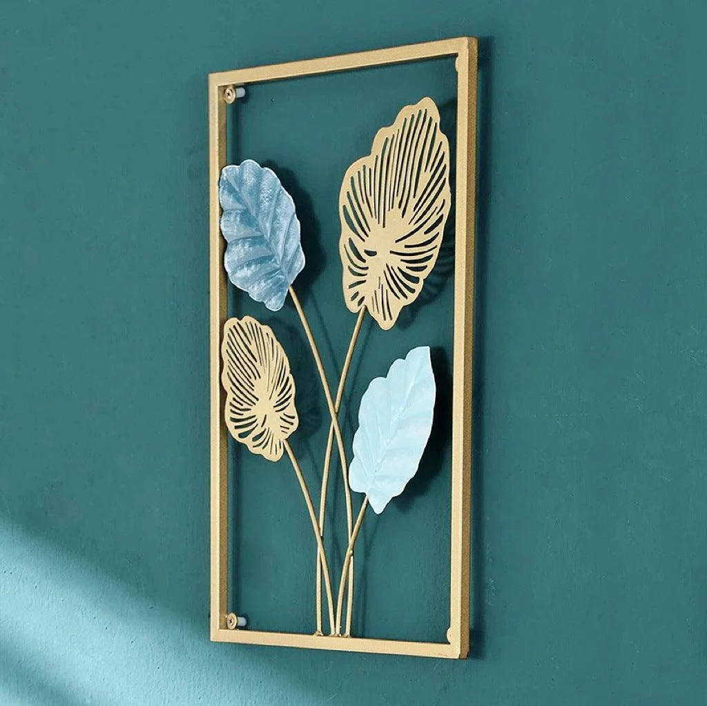 Homeko Golden Leaf Metal Wall Art -