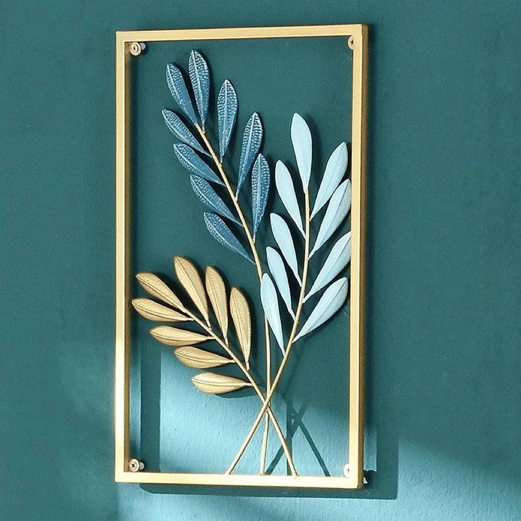 Homeko Golden Leaf Metal Wall Art -