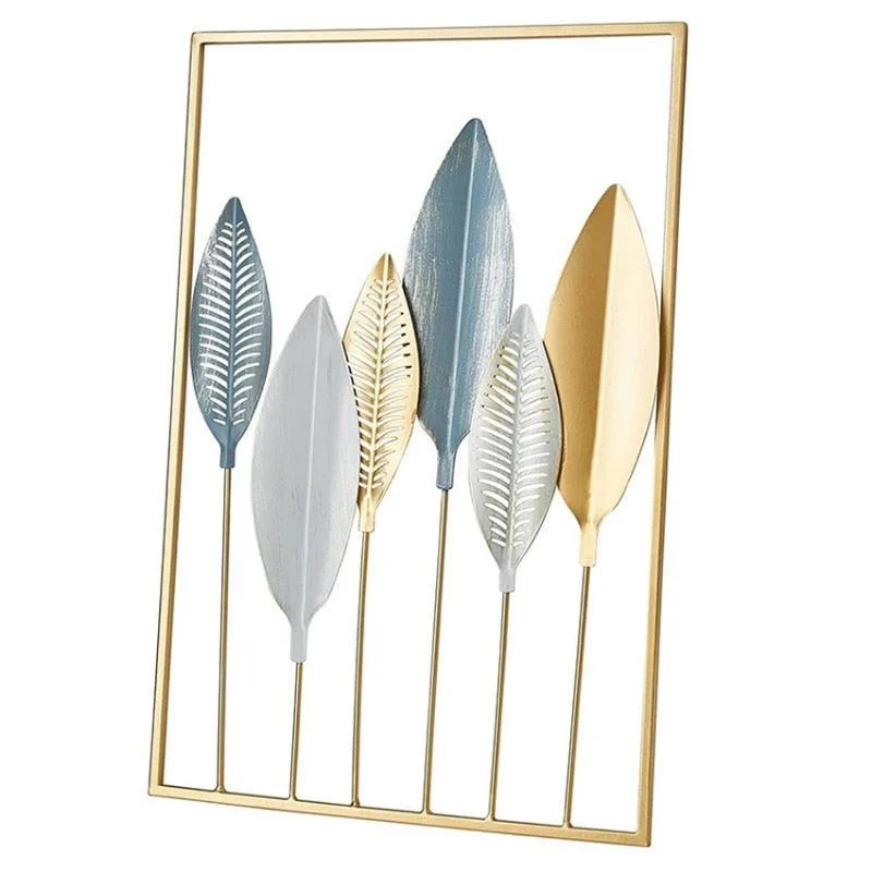 Homeko Golden Leaf Metal Wall Art -