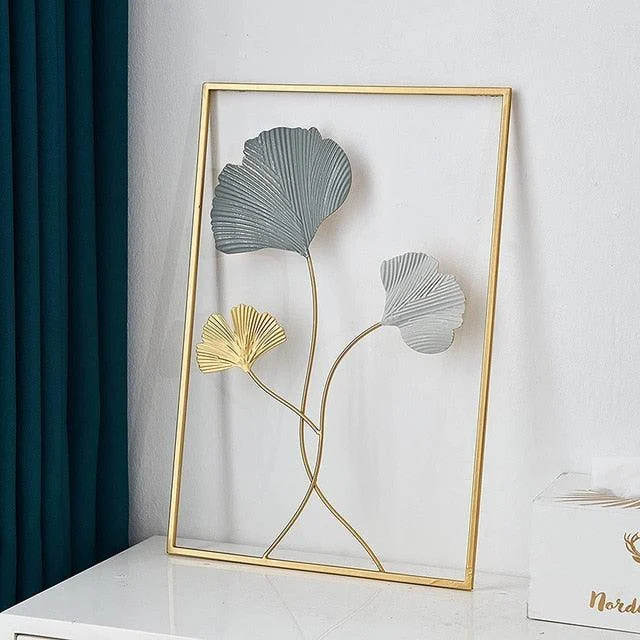 Homeko Golden Leaf Metal Wall Art -