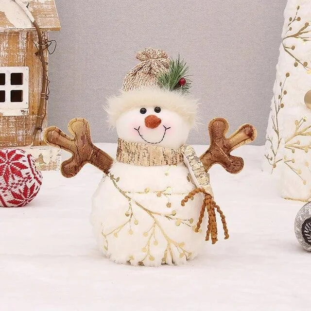 Homeko Golden Snowman Plush Shelf Decor -
