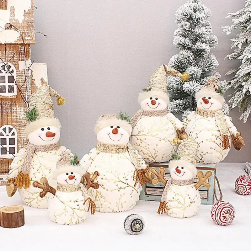 Homeko Golden Snowman Plush Shelf Decor