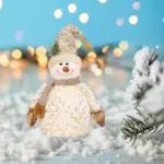 Homeko Golden Snowman Plush Shelf Decor