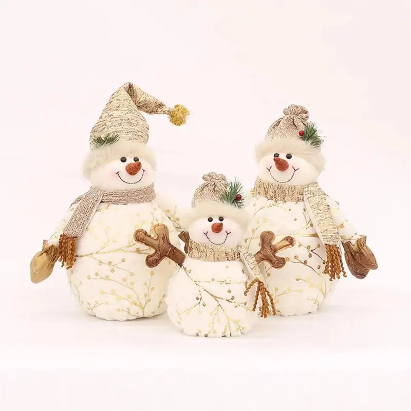 Homeko Golden Snowman Plush Shelf Decor