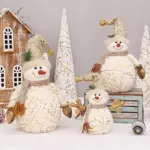Homeko Golden Snowman Plush Shelf Decor
