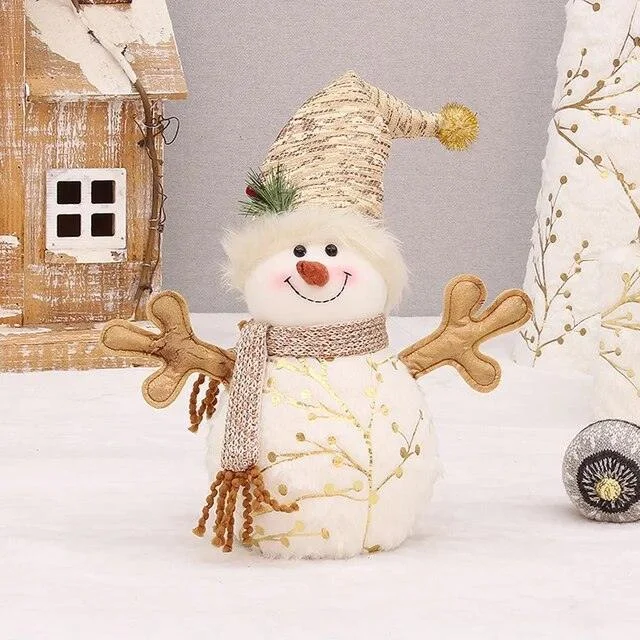 Homeko Golden Snowman Plush Shelf Decor -