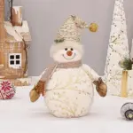 Homeko Golden Snowman Plush Shelf Decor